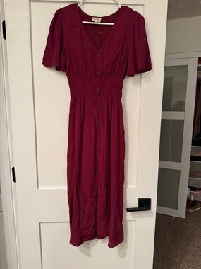 BiBi Button-Front Midi Dress